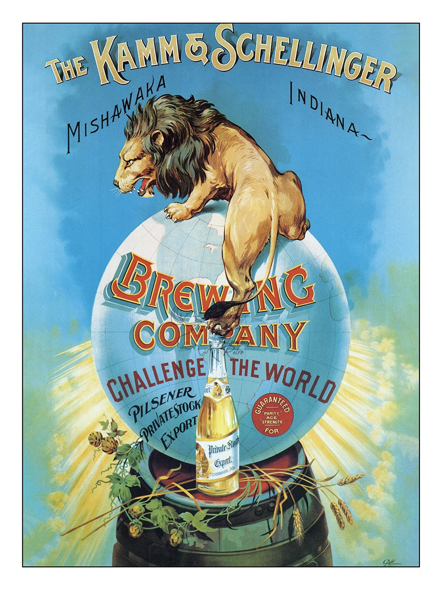 The Kamm & Schellinger Brewing Company Giclee Beer Print at Adirondack Retro