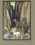 The Fox and The Goat Limited Edition Tipped-In Color Book Plate - Paul Bransom Antique Print at Adirondack Retro