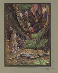The Wildcat And The Rabbit Limited Edition Tipped-In Color Book Plate - Paul Bransom Antique Print at Adirondack Retro
