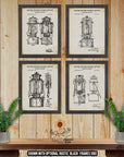 Camping Lantern Patent Print Set of 4 at Adirondack Retro