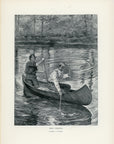 1902 Bass Fishing - Landing A Double Antique Henry Sumner Watson Print at Adirondack Retro