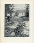1902 Salmon Fishing - Now Give It To Him Antique Henry Sumner Watson Print at Adirondack Retro