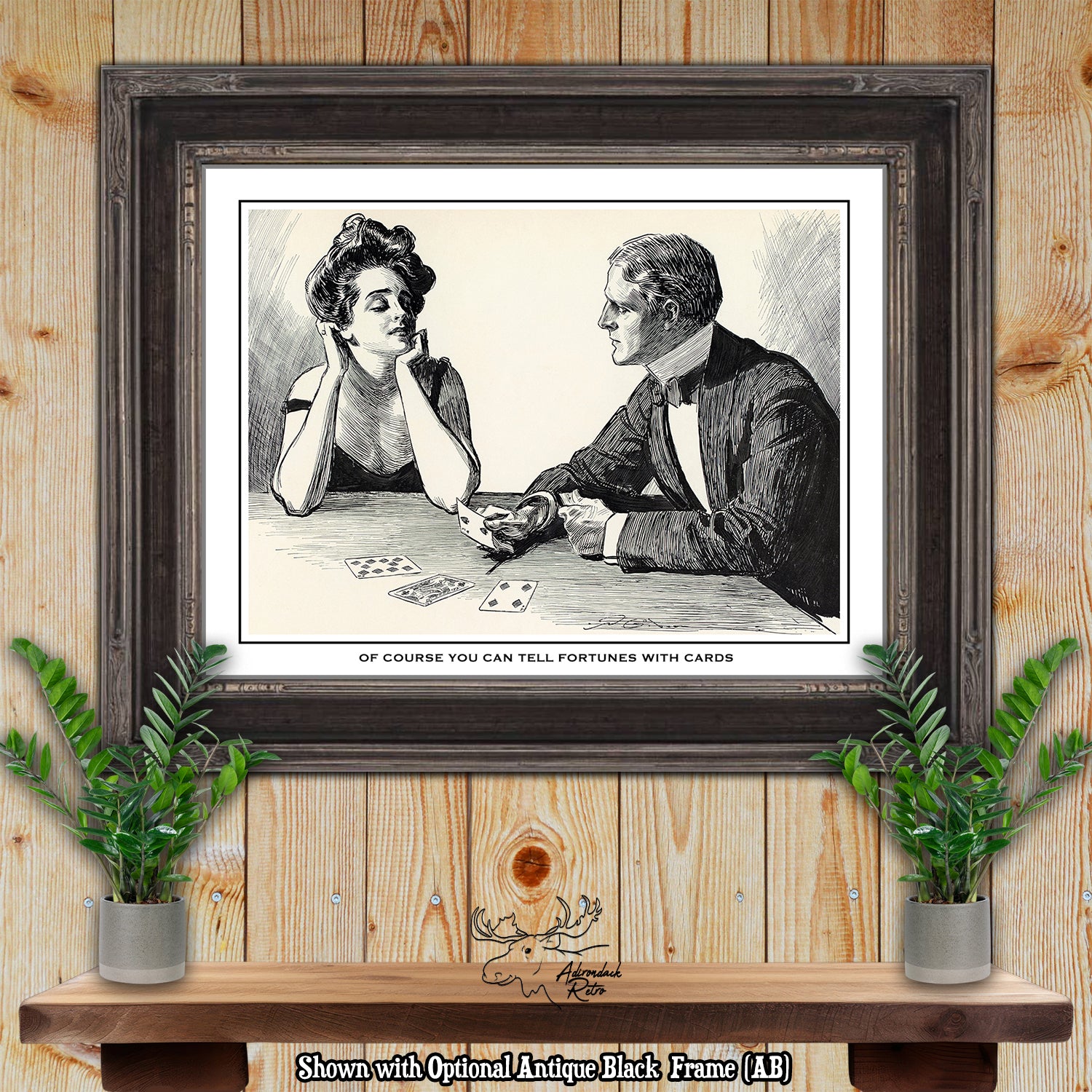 Of Course You Can Tell Fortunes With Cards by Charles Dana Gibson Giclee Fine Art Print at Adirondack Retro
