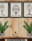 Hot Air Ballooning Patent Print Set of 3 at Adirondack Retro