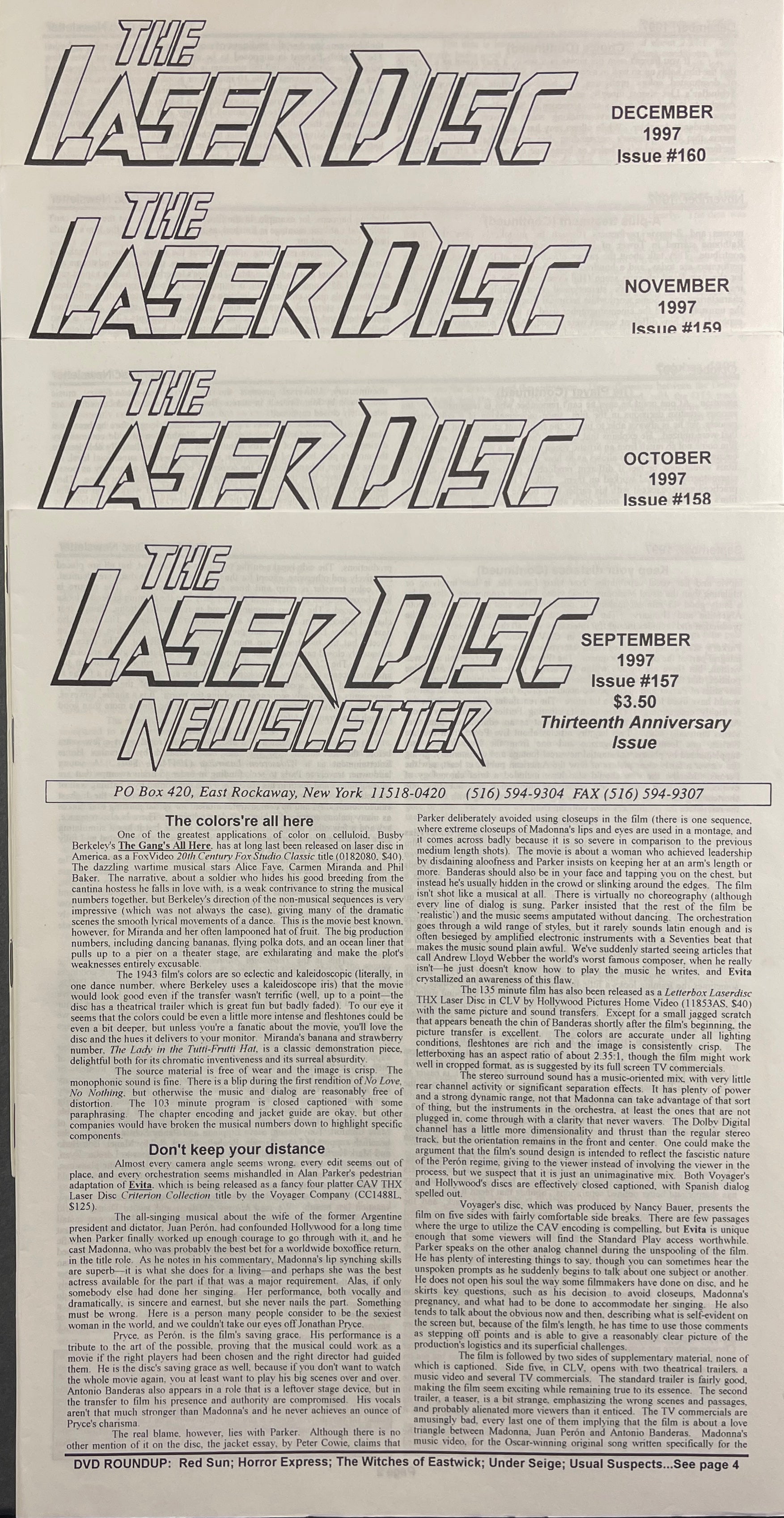 Laser Disc Newsletter - 11 Issues (Feb.-Dec.) 1997