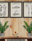 Jet Skiing Patent Print Set of 3 at Adirondack Retro