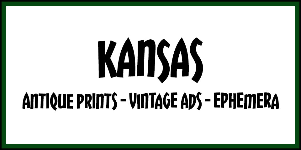 Vintage Kansas Advertisements, Antique Prints and Ephemera at Adirondack Retro