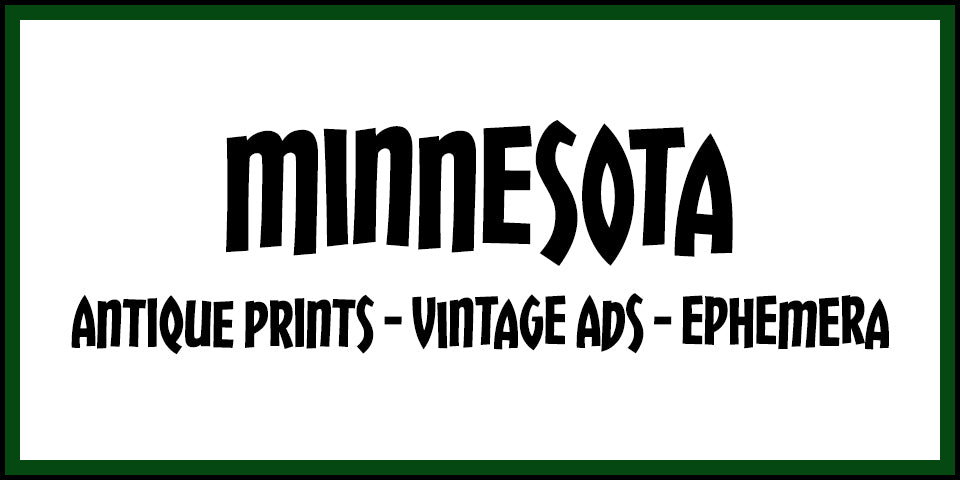 Vintage Minnesota Advertisements, Antique Prints and Ephemera at Adirondack Retro