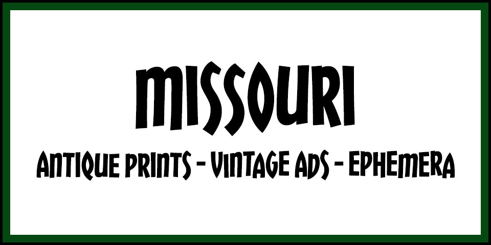 Vintage Missouri Advertisements, Antique Prints and Ephemera at Adirondack Retro