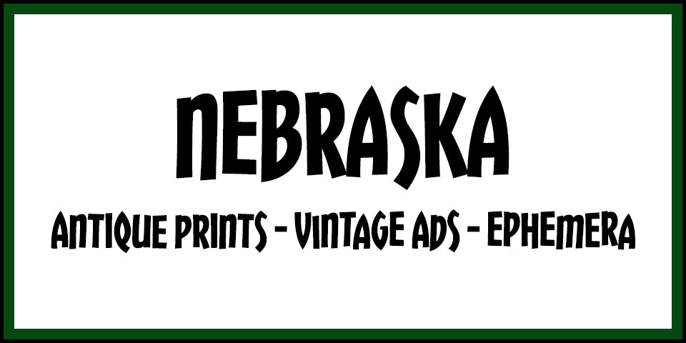 Vintage Nebraska Advertisements, Antique Prints and Ephemera at Adirondack Retro