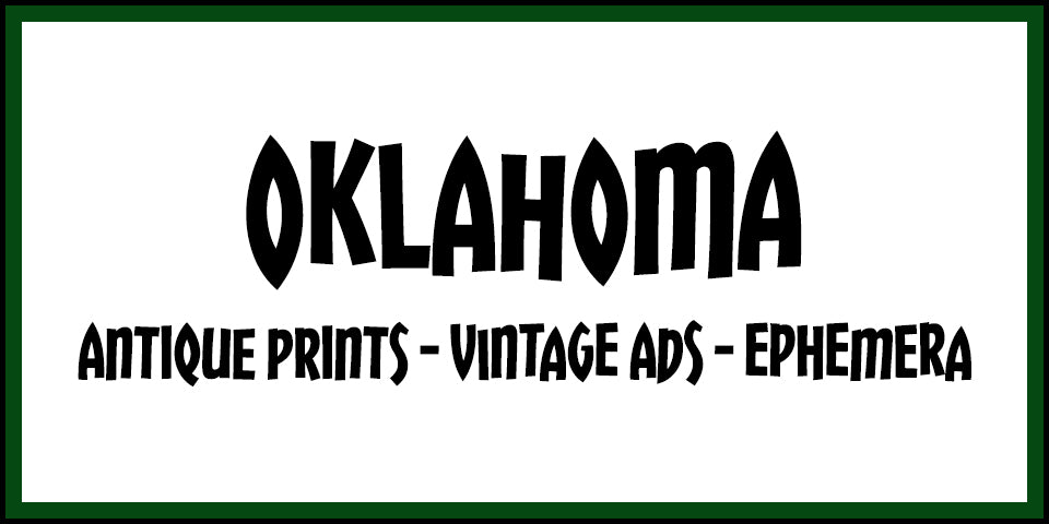 Vintage Oklahoma Advertisements, Antique Prints and Ephemera at Adirondack Retro