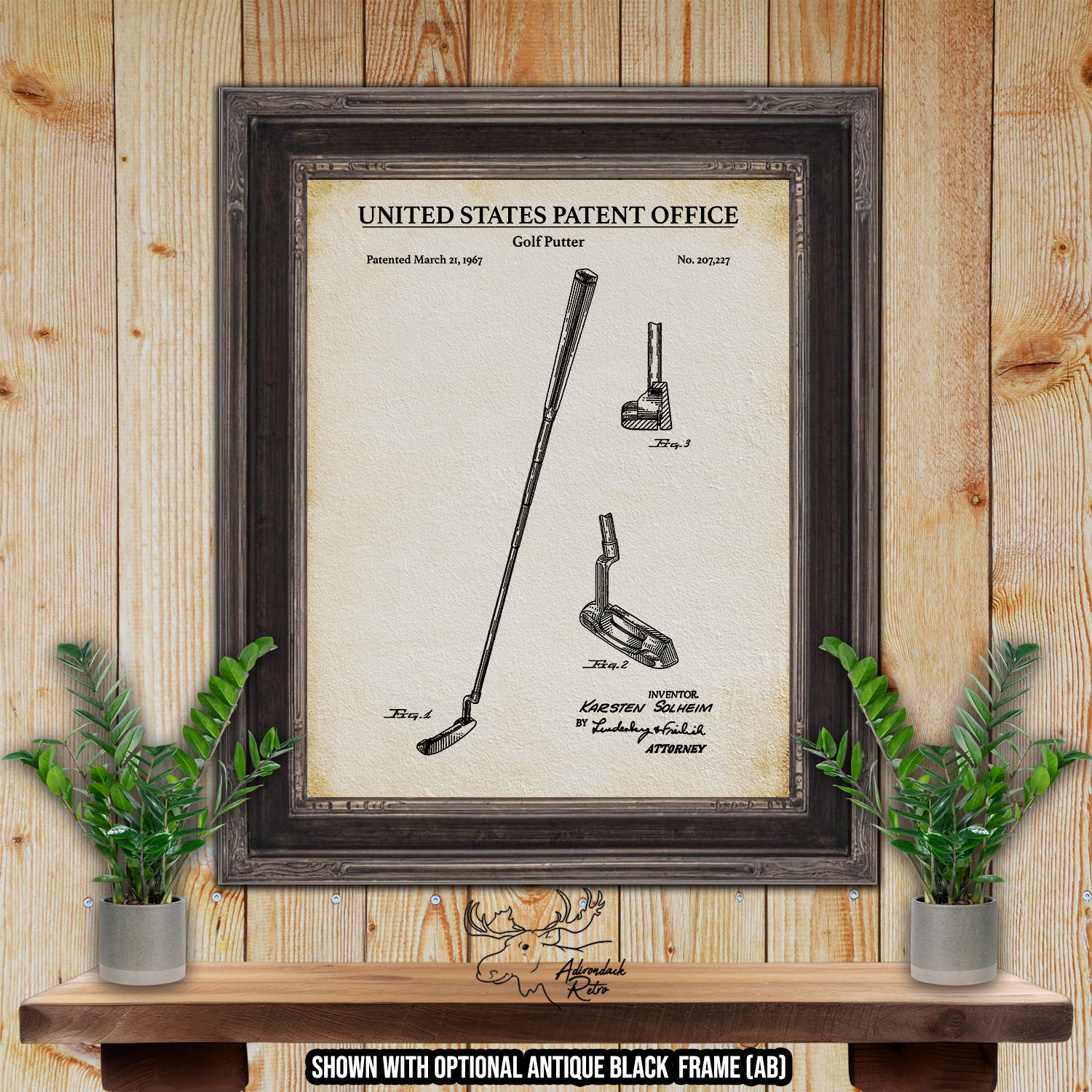 Golf Putter 1967 Patent Print at Adirondack Retro