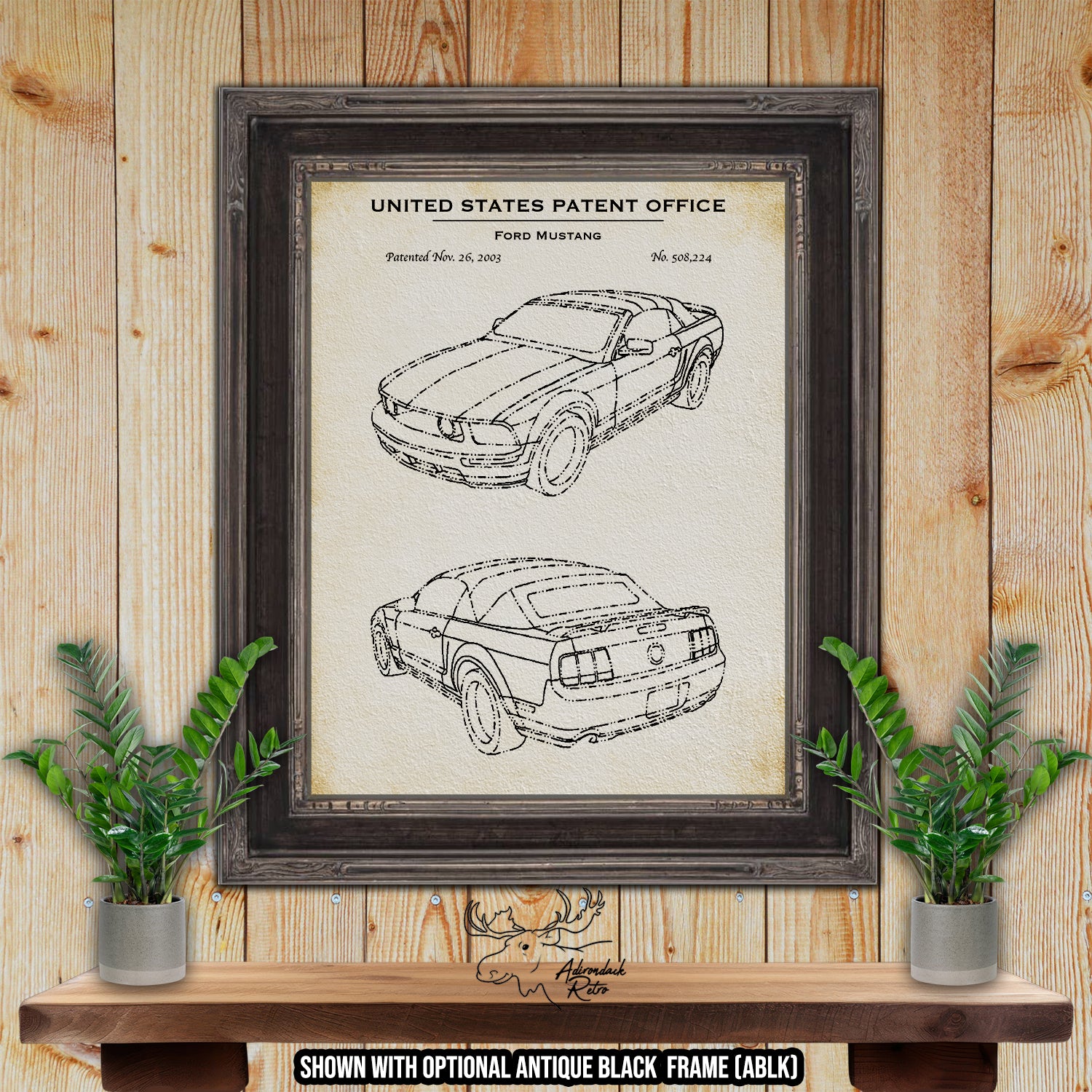 Ford Mustang 2003 Automobile Patent Print | Adirondack Retro