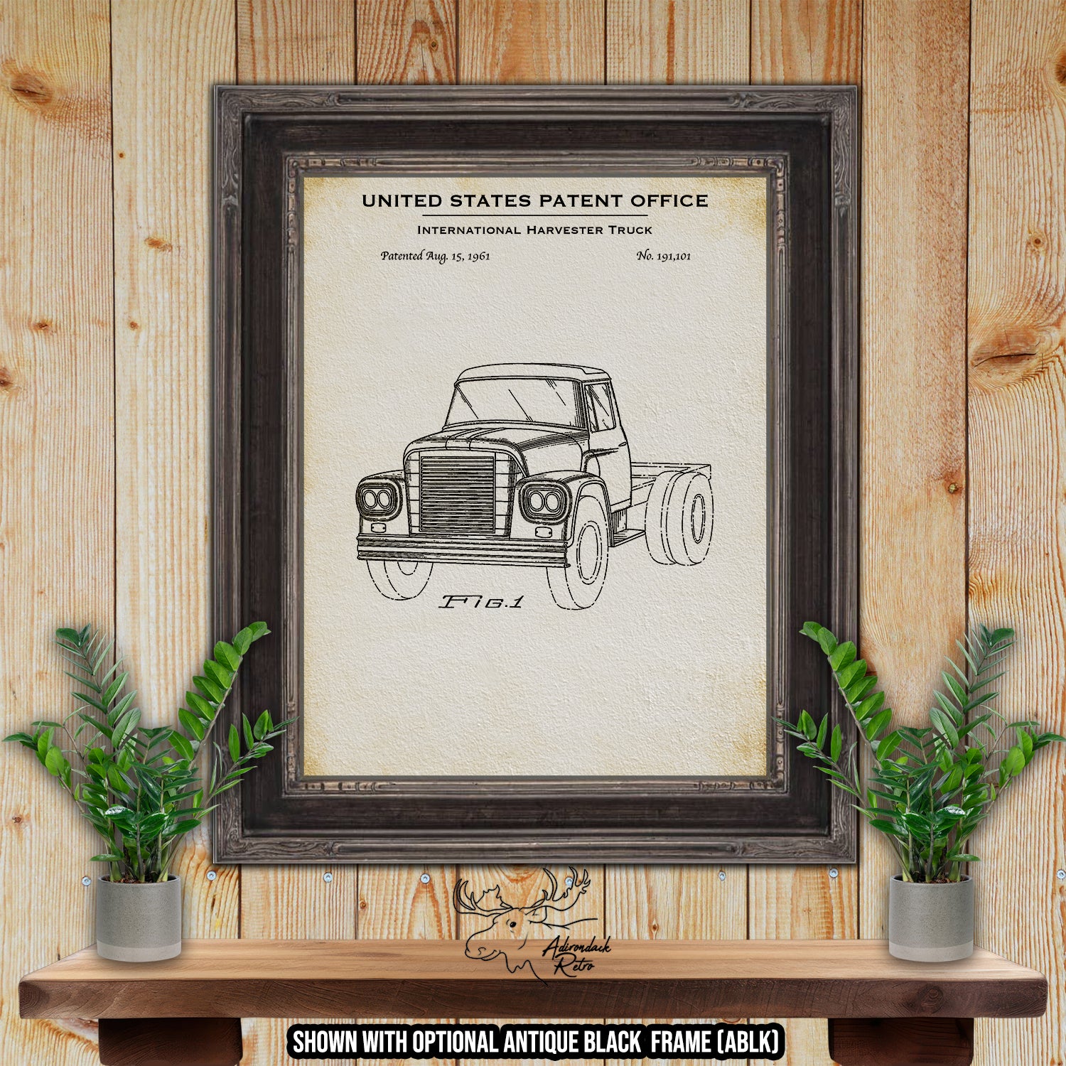 International Harvester Truck 1956 Patent Print | Adirondack Retro