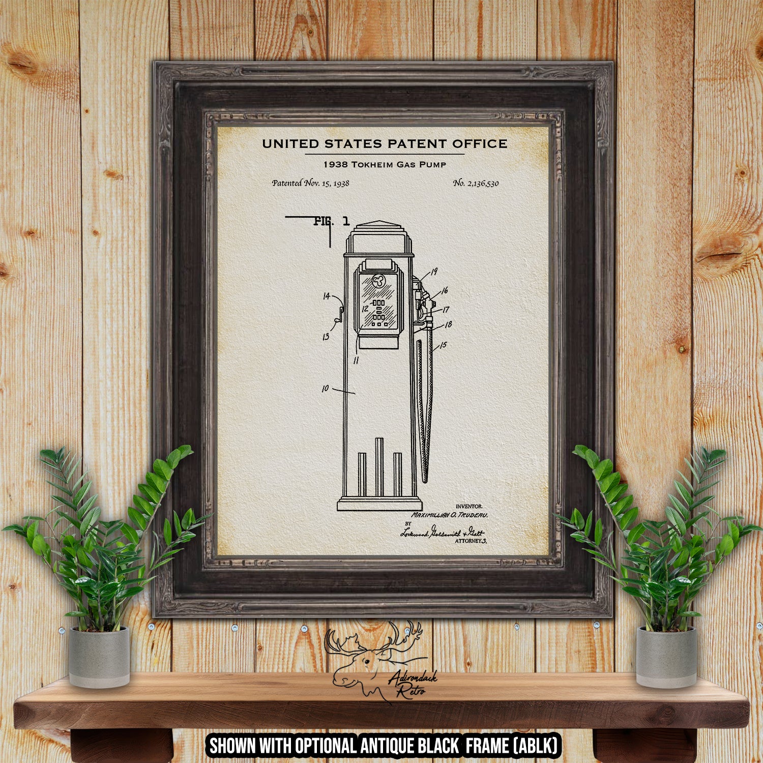 Tokheim Gas Pump 1938 Patent Print | Adirondack Retro