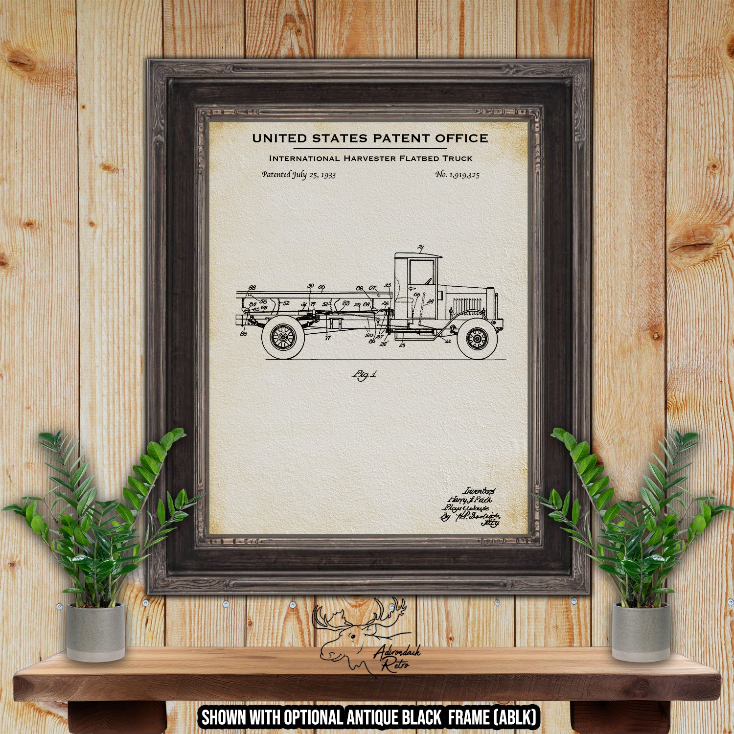 International Flatbed Farm Truck 1933 Patent Print | Adirondack Retro