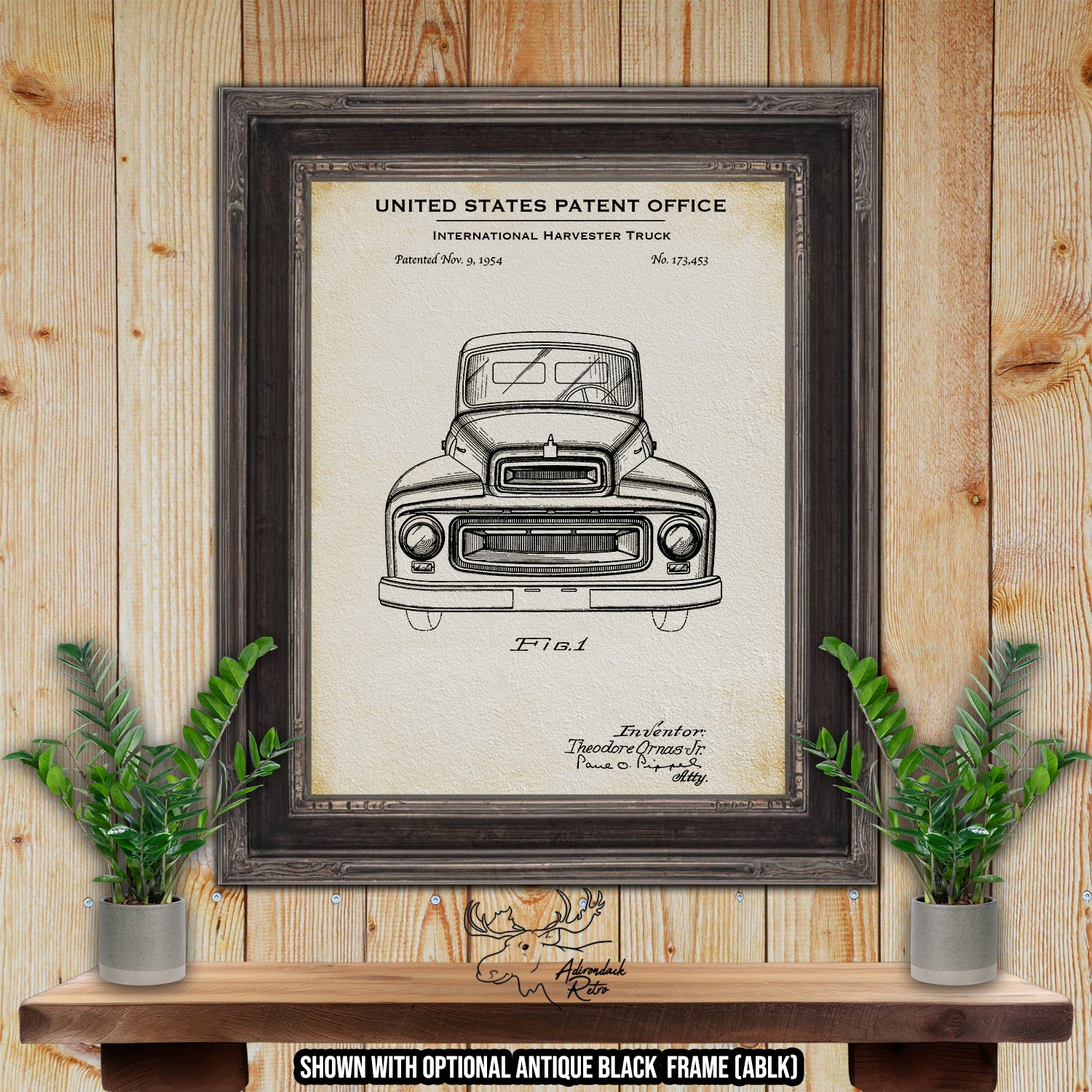 International Harvester Pickup Truck 1954 Patent Print | Adirondack Retro