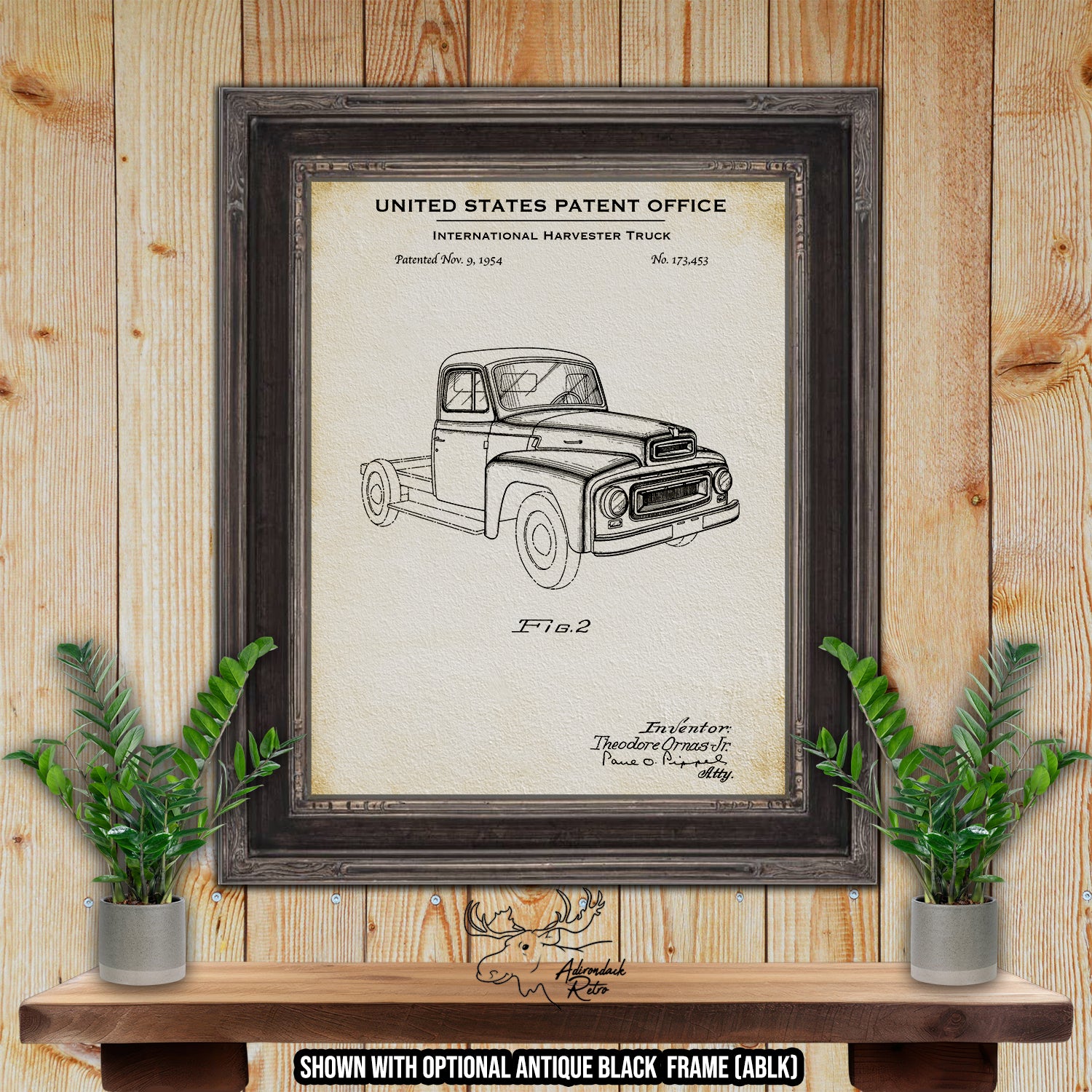 International Pickup Truck 1954 Patent Print | Adirondack Retro