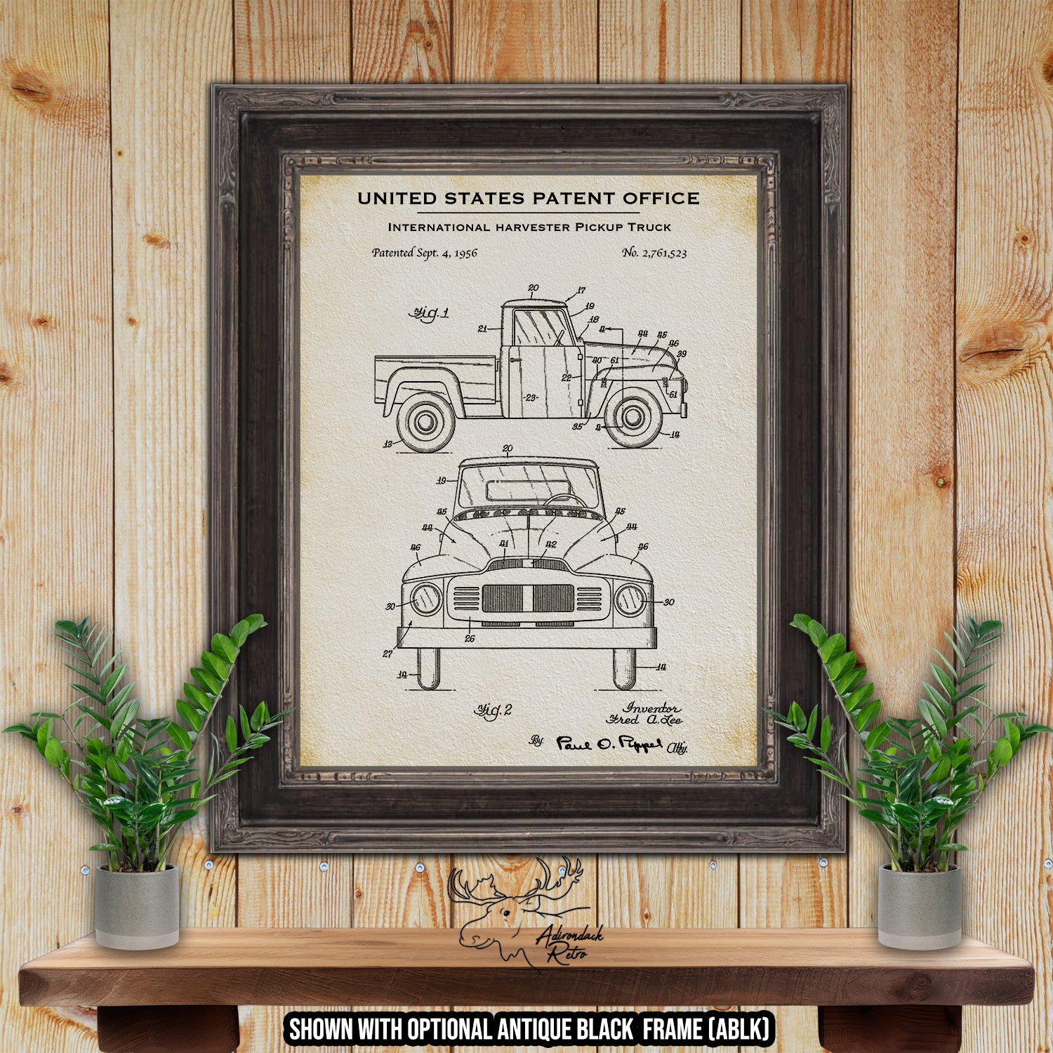 International Harvester Pickup Truck 1956 Patent Print | Adirondack Retro