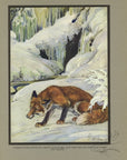 The Fox and The Icicle Limited Edition Tipped-In Color Book Plate - Paul Bransom Antique Print at Adirondack Retro