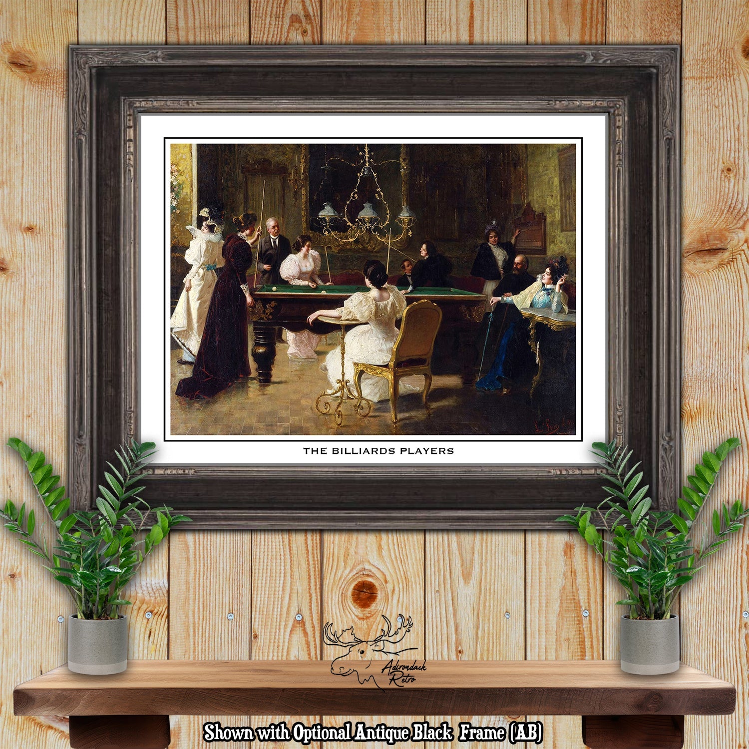 The Billiards Players by Luigi Sorio Giclee Fine Art Print at Adirondack Retro