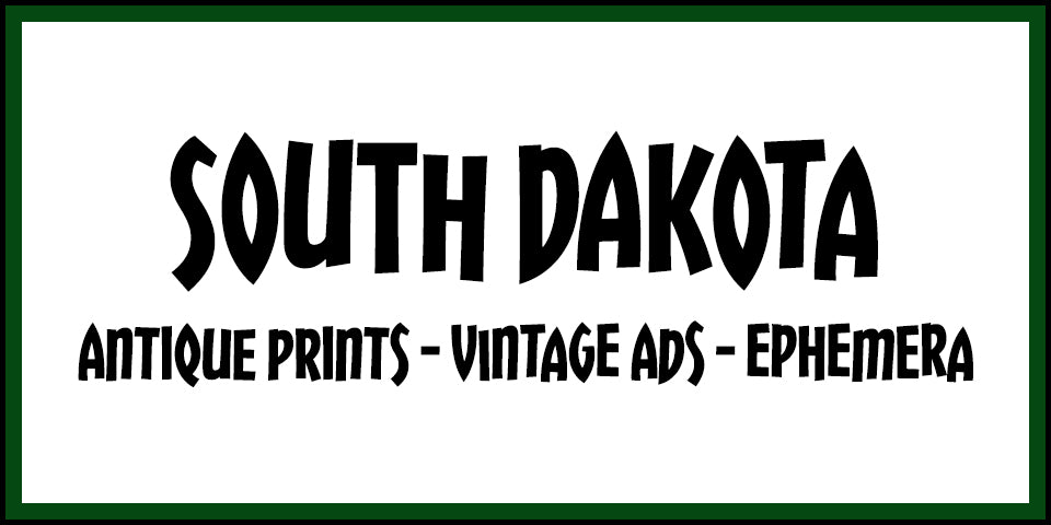 Vintage South Dakota Advertisements, Antique Prints and Ephemera at Adirondack Retro