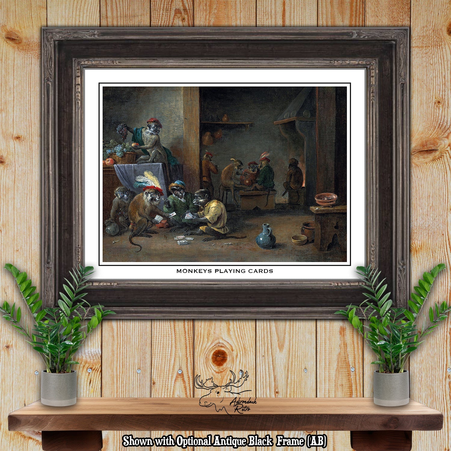 Monkeys Playing Cards by Abraham Teniers Giclee Fine Art Poker Print at Adirondack Retro