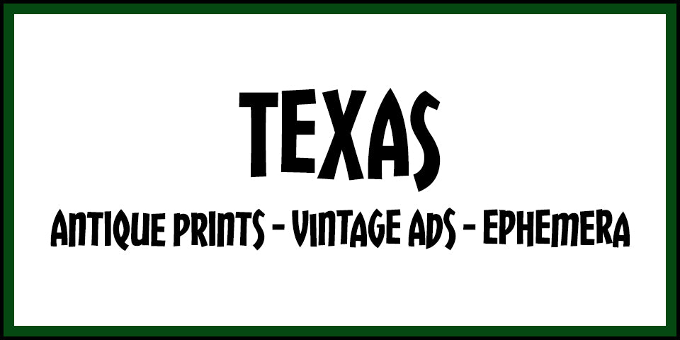 Vintage Texas Advertisements, Antique Prints and Ephemera at Adirondack Retro