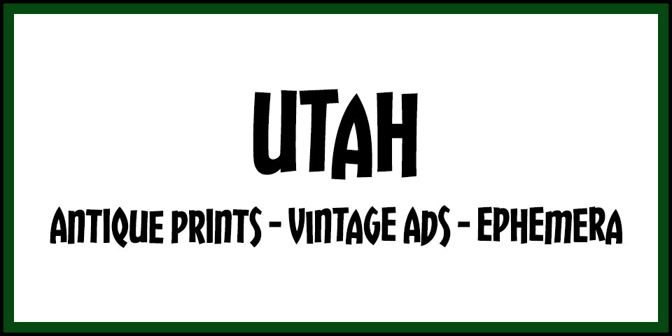 Vintage Utah Advertisements, Antique Prints and Ephemera at Adirondack Retro