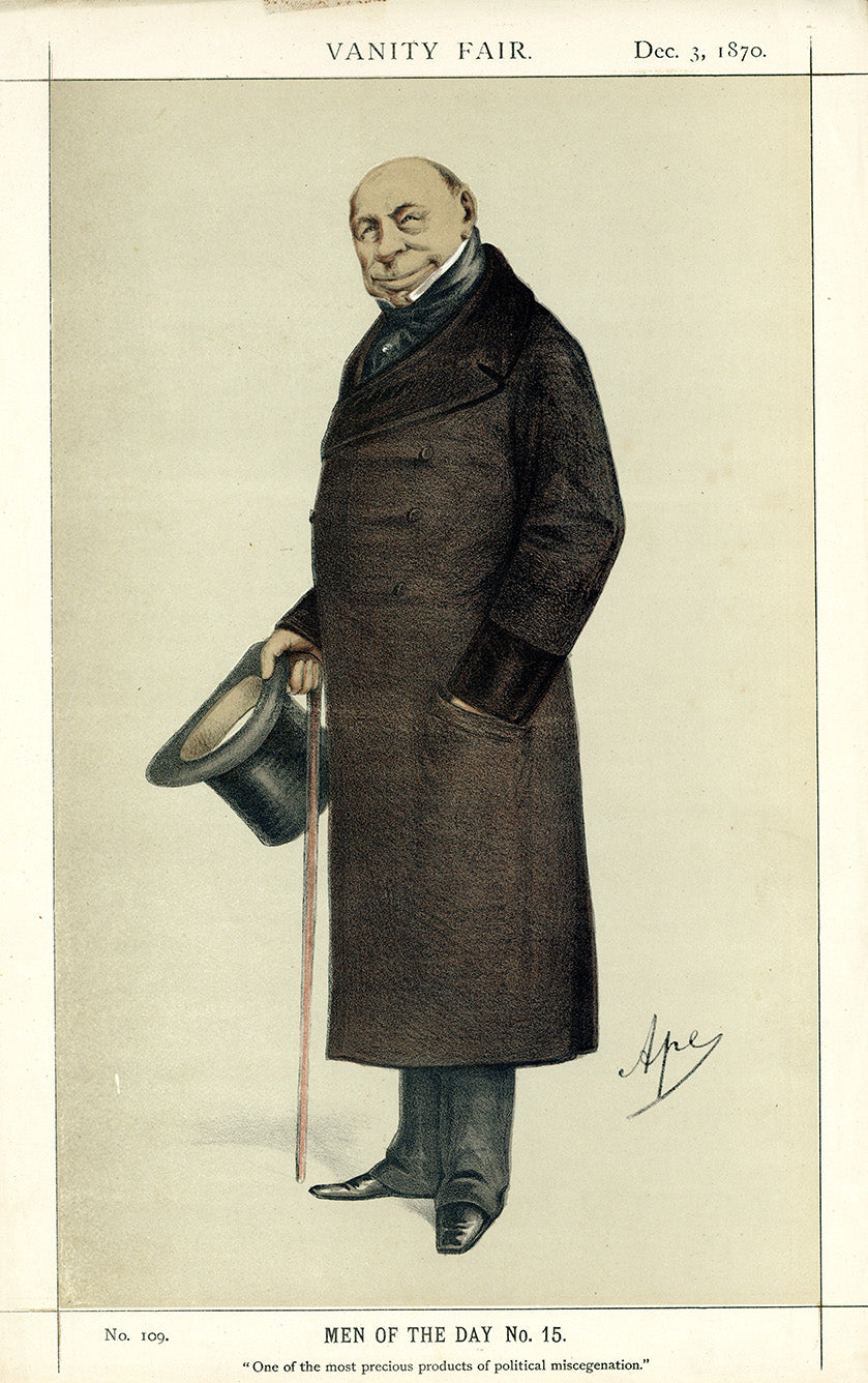 1870 Vanity Fair Spy Print - Baron de Brunnow Lithograph - Carlo Pellegrini Print Caricature Art at Adirondack Retro
