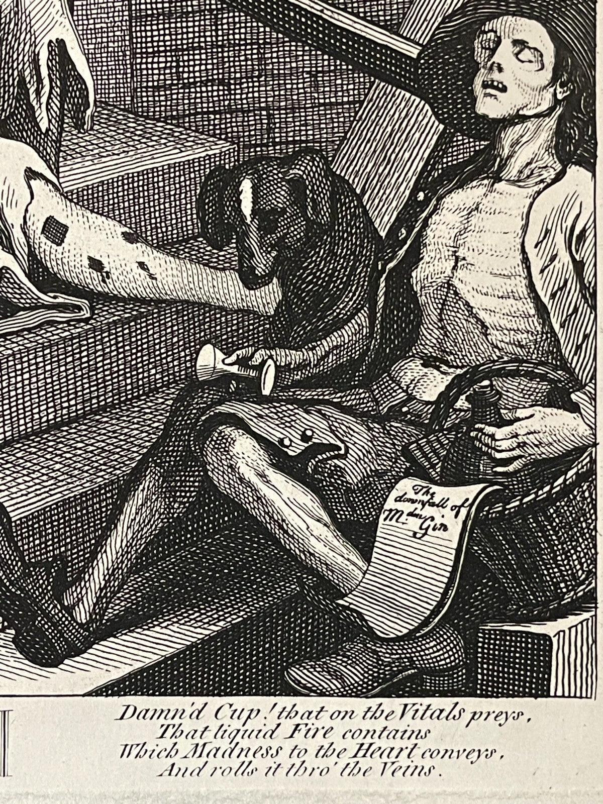 1822 BEER STREET &amp; GIN LANE Authentic Hogarth Heath Ed. Antique Print SET OF 2