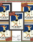 a set of four framed pictures of a woman on skis