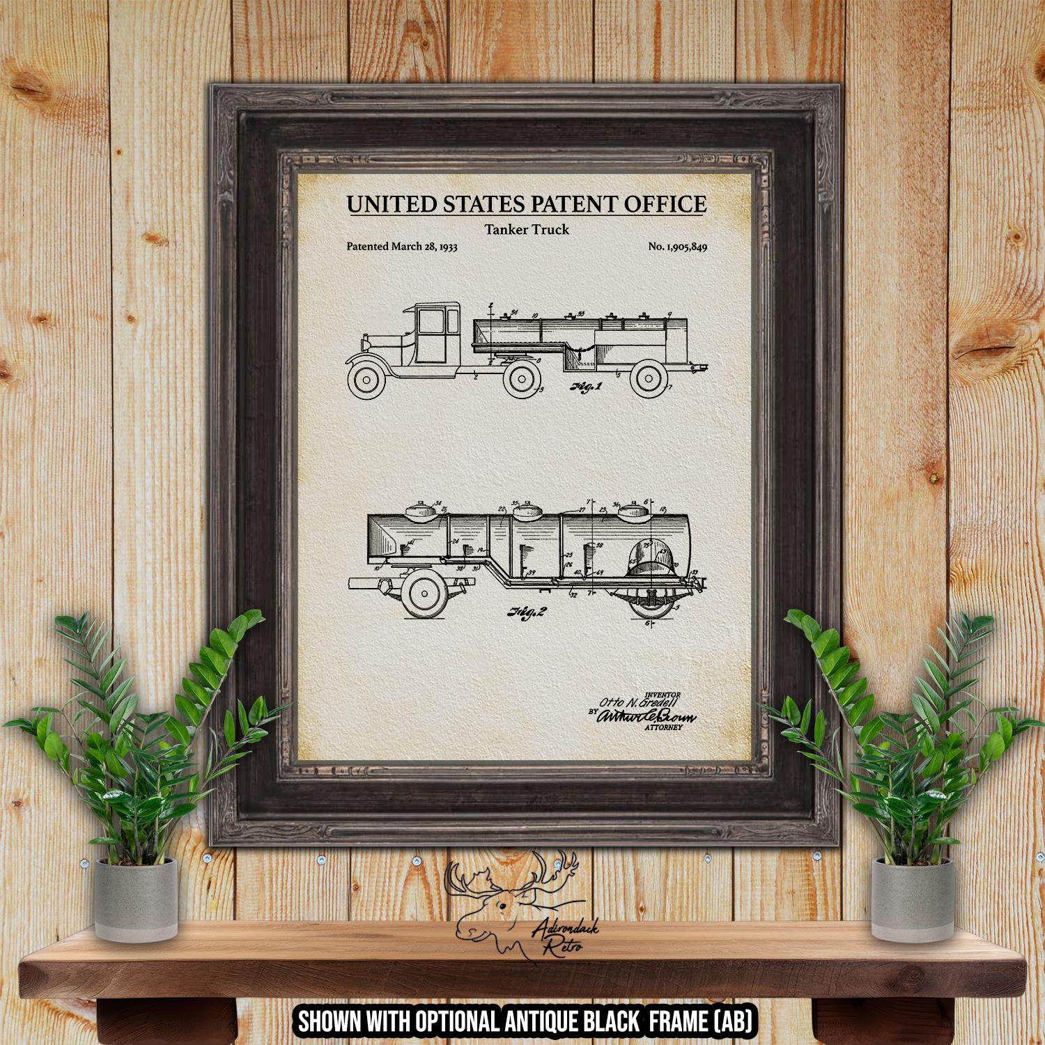 Tanker Truck Patent Print - 1933 Fuel Truck Invention at Adirondack Retro