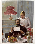 1895 "Compliments And Congratulations" Chromolithograph Print | Magazine Illustration