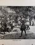 1892 Amazons Torturing A Captive Antique Magazine Wood Engraving