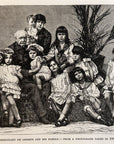 1893 M. Ferdinand De Lesseps & His Family Antique Magazine Wood Engraving
