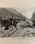 1893 Paris - Gardiens De La Paix Dispersing A Mob Antique Wood Engraving