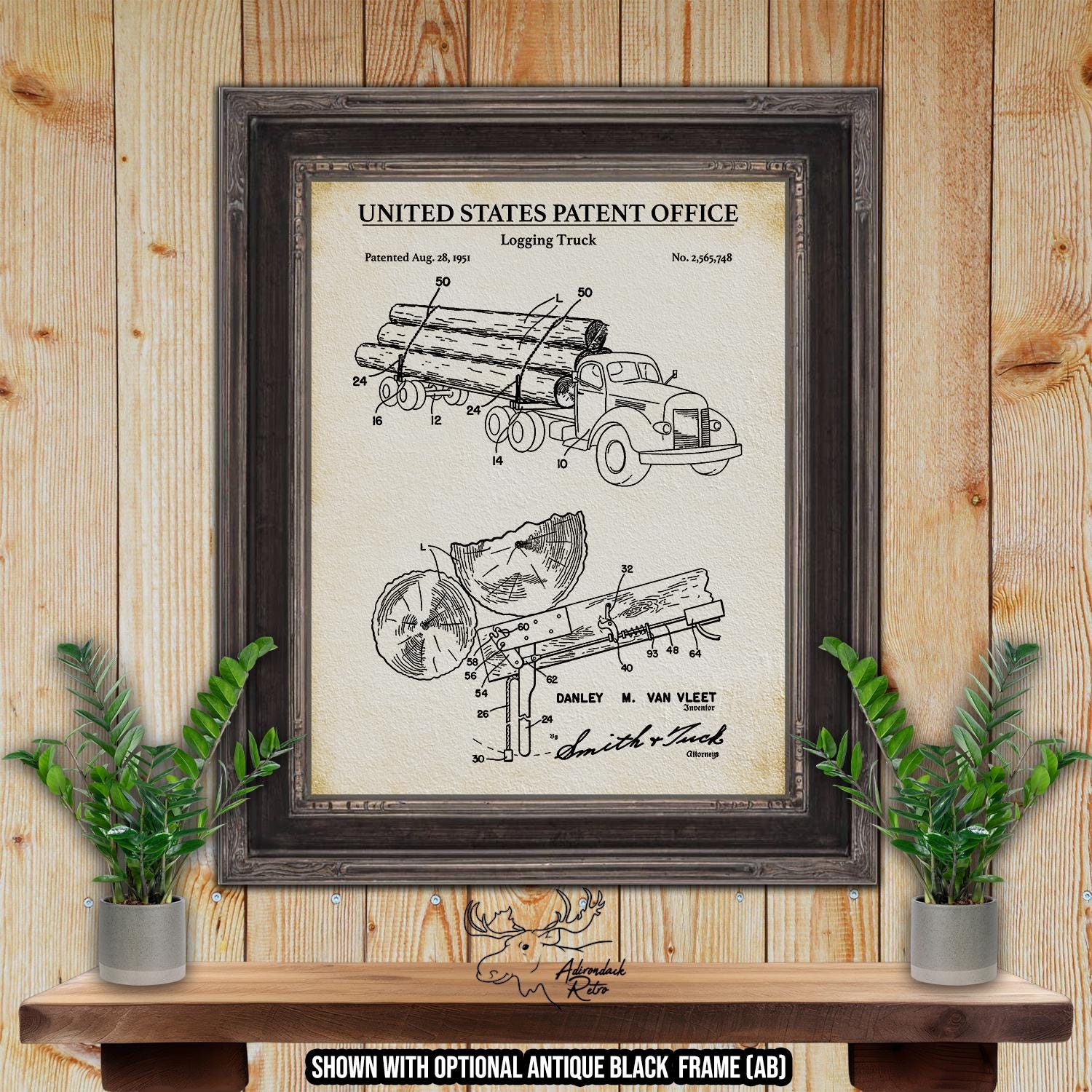 Logging Truck Patent Print - 1951 Logging Invention at Adirondack Retro