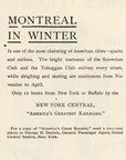 1899 New York Central Railroad Print Ad Montreal In Winter Snowshoe Club