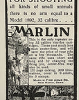 1903 Marlin Fire Arms Co. Antique Print Ad Cartridges Mountain Goat New Haven CT