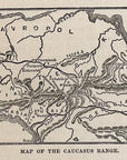 1893 Map Of The Caucasus Range Antique Magazine Wood Engraving