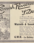 1912 Great Western Railway RR Print Ad GWR Cornish Riviera S Devon Holiday Line