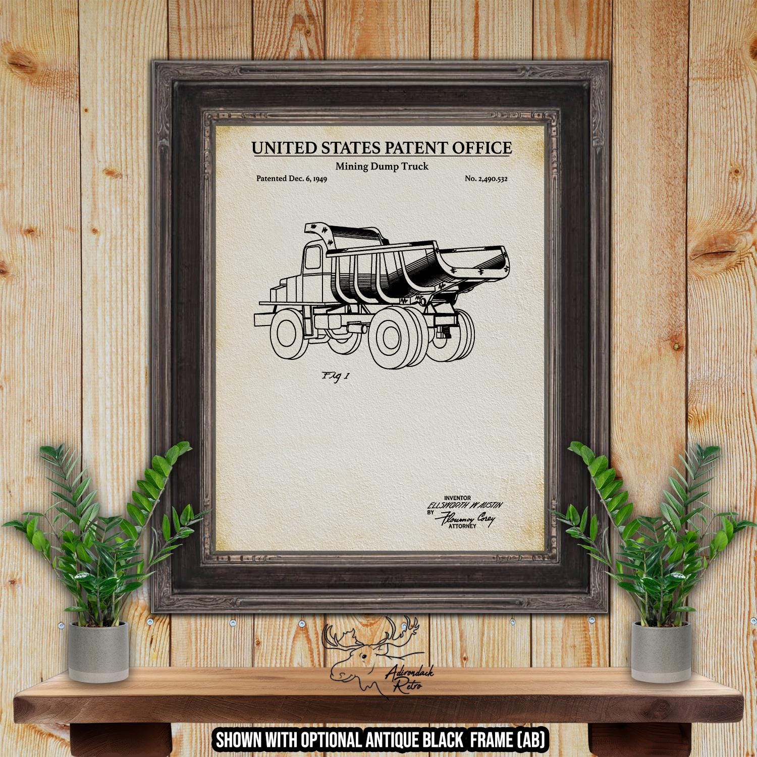 Mining Dump Truck Patent Print - 1949 Mining Invention at Adirondack Retro