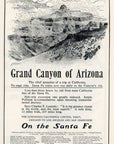 1901 Santa Fe Railroad Print Ad Grand Canyon of Arizona California Limited