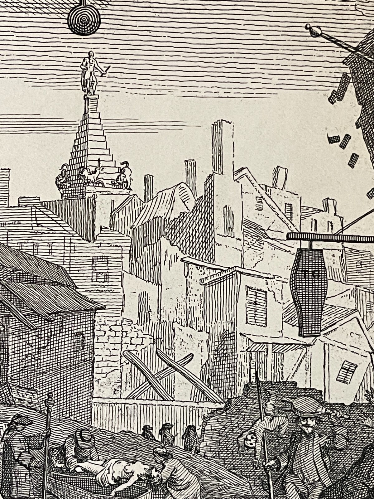 1822 BEER STREET &amp; GIN LANE Authentic Hogarth Heath Ed. Antique Print SET OF 2