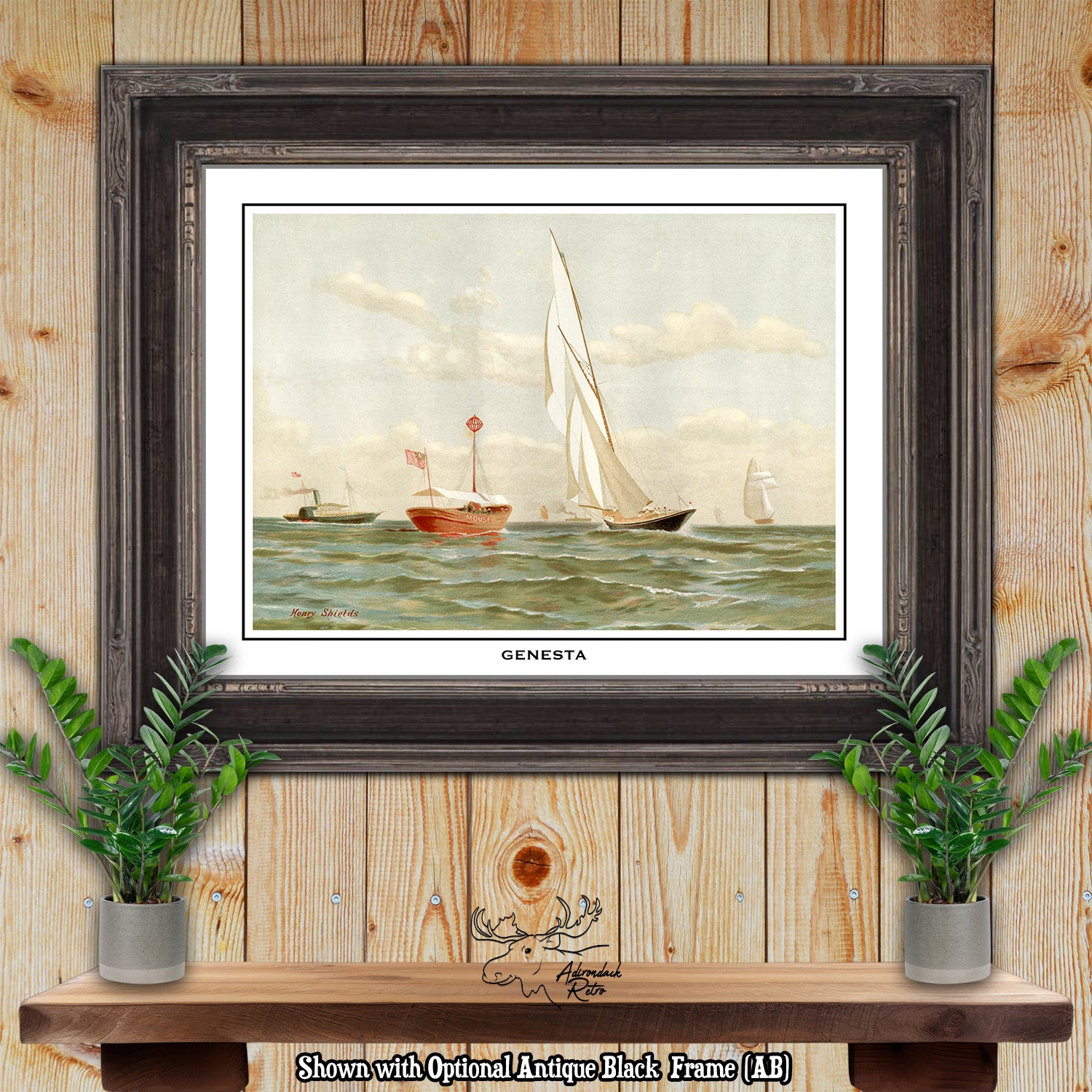 a painting of a sailboat in the ocean