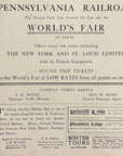 1904 Pennsylvania Railroad Print Ad World's Fair St. Louis Briarcliff Lodge