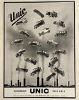 1928 Unic French Automobiles Print Ad Unic Motor Car Lineup for 1928 Factory Skyline