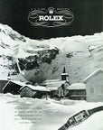 1947 Rolex Watch - Vintage Print Ad - Swiss Alps - Mountain Chalet