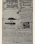 1899 Grand Trunk Railway Railroad Print Ad Highlands Of Ontario Port Julian Bay